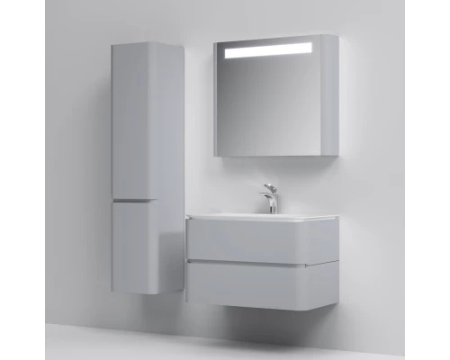 Тумба с раковиной серый шелк глянец 80 см Am.Pm Sensation M30FHX0802FG + M30WPC0801WG