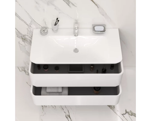 Тумба с раковиной белый глянец 100 см Am.Pm Sensation M30FHX1002WG + M30WPC1001WG