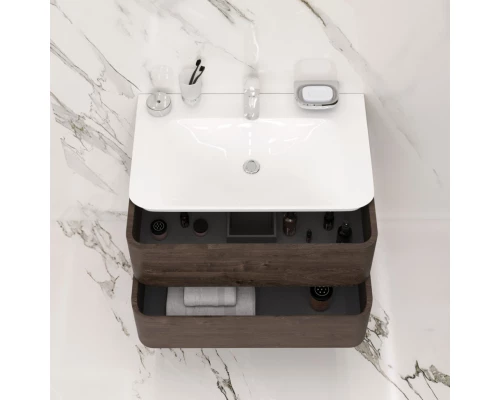Тумба с раковиной табачный дуб 80 см Am.Pm Sensation M30FHX0802TF + M30WPC0801WG
