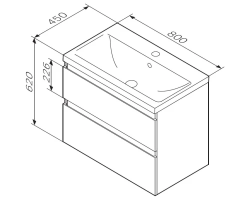 Тумба черный матовый 77 см Am.Pm X-Joy M85AFHX0802BM