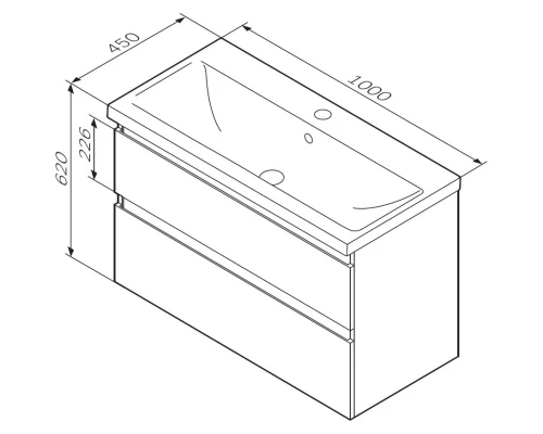 Тумба черный матовый 97 см Am.Pm X-Joy M85AFHX1002BM