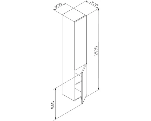 Пенал подвесной черный матовый R Art&Max Gem M90CHR0306BM