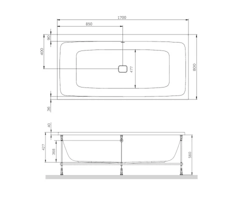 Акриловая ванна 170x80 см Am.Pm Func W84A-170-080W-A