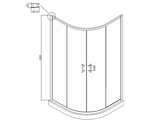 Душевой уголок 90х90 см Ambassador Kingston 14011104 прозрачное