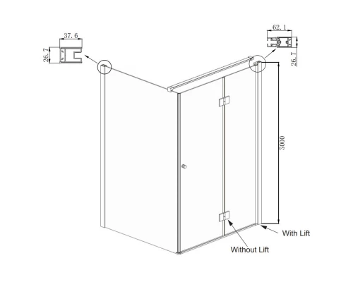 Душевой уголок 90х90 см Ambassador Diamond 12011105R прозрачное