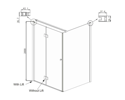 Душевой уголок 100х100 см Ambassador Diamond 12011106L прозрачное