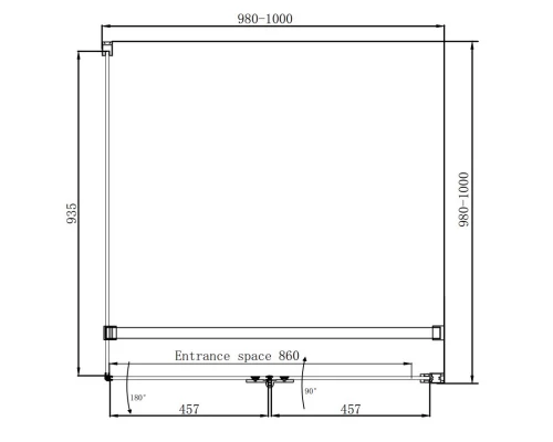 Душевой уголок 100х100 см Ambassador Diamond 12011106R прозрачное