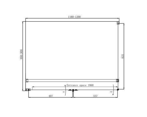 Душевой уголок 120х90 см Ambassador Diamond 12011108L прозрачное