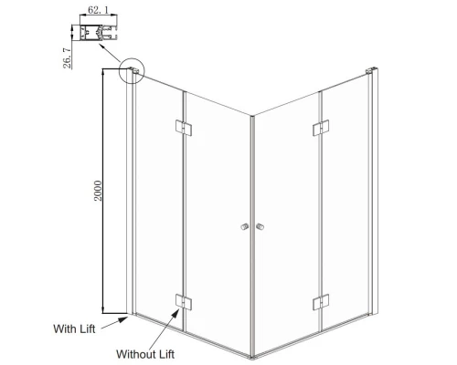 Душевой уголок 100х100 см Ambassador Diamond 12011110 прозрачное