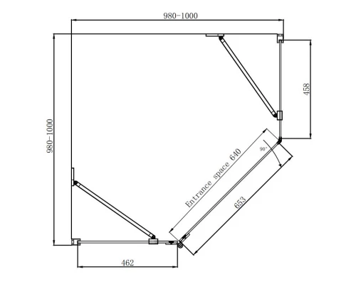 Душевой уголок 100х100 см Ambassador Diamond 12011112L прозрачное