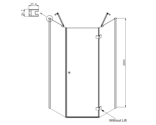 Душевой уголок 100х100 см Ambassador Diamond 12011112R прозрачное