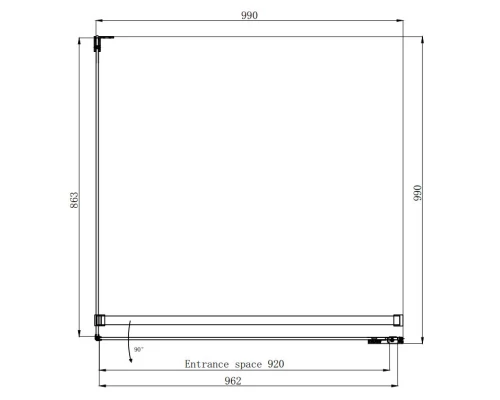 Душевой уголок 99х99 см Ambassador Abner 10011102R прозрачное