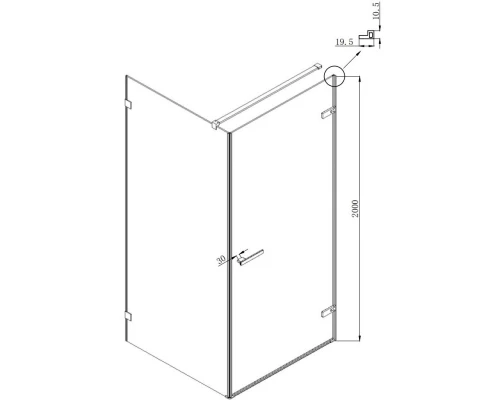 Душевой уголок 99х99 см Ambassador Abner 10011102R прозрачное
