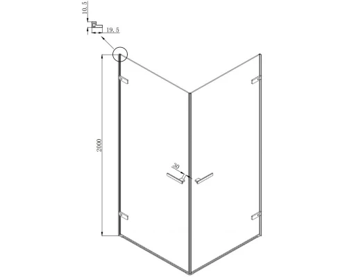 Душевой уголок 89х89 см Ambassador Abner 10011105 прозрачное