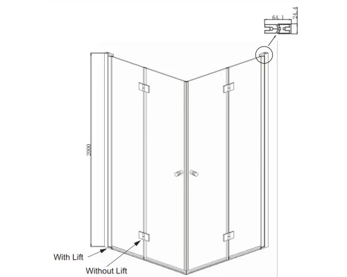 Душевой уголок 100х100 см Ambassador Nord 13011109 прозрачное