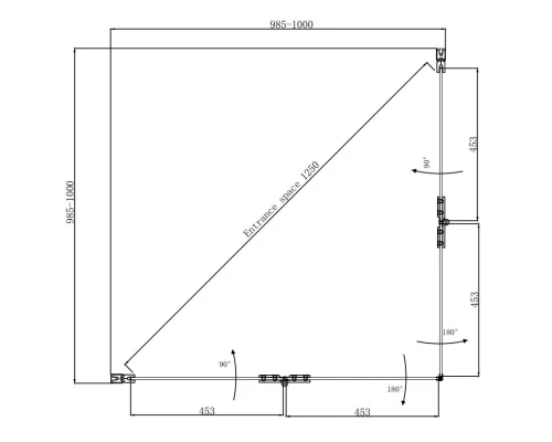 Душевой уголок 100х100 см Ambassador Nord 13011109 прозрачное