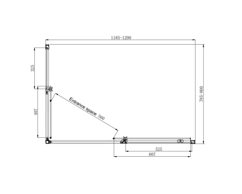 Душевой уголок 120х80 см Ambassador Queen 11011106R прозрачное