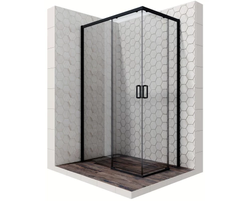 Душевой уголок 120х80 см Ambassador Queen 11011205LBlack прозрачное