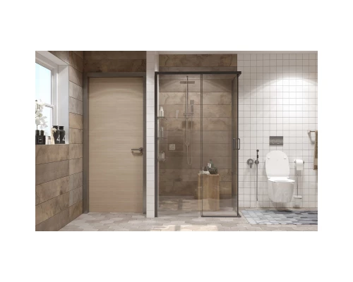 Душевой уголок 120х80 см Ambassador Queen 11011205LBlack прозрачное