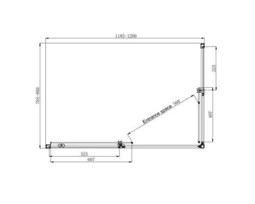 Душевой уголок 120х80 см Ambassador Queen 11011205LBlack прозрачное