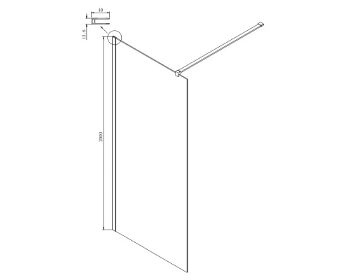 Неподвижная перегородка 90х200 см Ambassador Walk-in 15031101 прозрачное