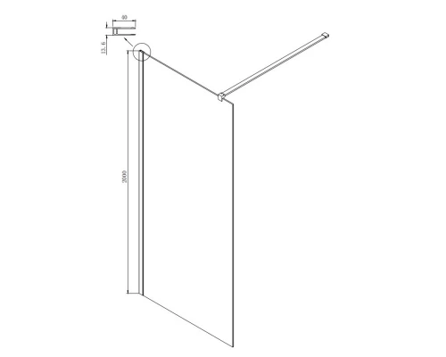 Неподвижная перегородка 100х200 см Ambassador Walk-in 15031102 прозрачное