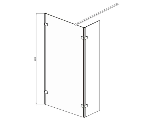 Неподвижная перегородка 100х200 см Ambassador Walk-in 15031106 прозрачное