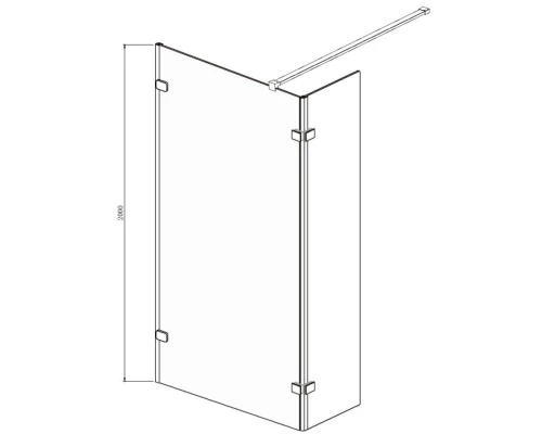 Неподвижная перегородка 110х200 см Ambassador Walk-in 15031107 прозрачное