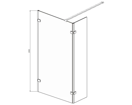 Неподвижная перегородка 120х200 см Ambassador Walk-in 15031108 прозрачное