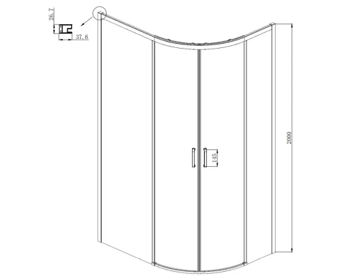 Душевой уголок 120х80 см Ambassador Queen 11011103L прозрачное