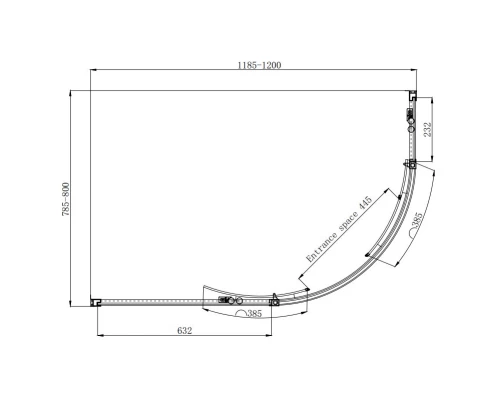 Душевой уголок 120х80 см Ambassador Queen 11011103L прозрачное