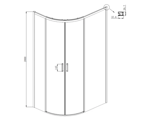 Душевой уголок 120х80 см Ambassador Queen 11011103R прозрачное
