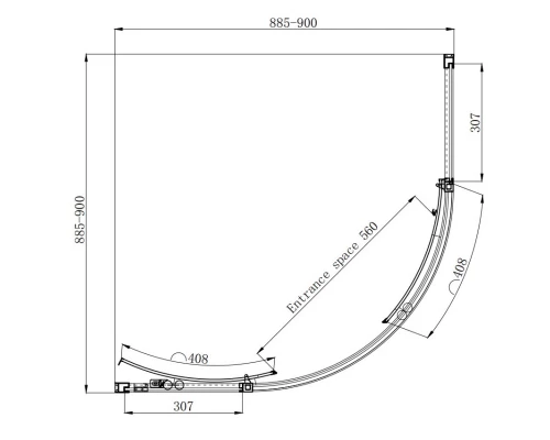 Душевой уголок 90х90 см Ambassador Queen 11011201Black прозрачное