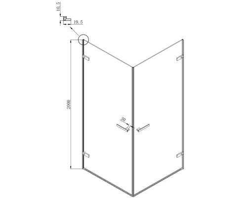 Душевой уголок 99х99 см Ambassador Abner 10011106 прозрачное