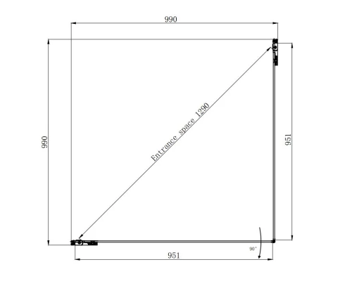 Душевой уголок 99х99 см Ambassador Abner 10011106 прозрачное