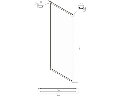 Душевой уголок 100х90 см Ambassador Forsa 17021101NX-90NX прозрачное