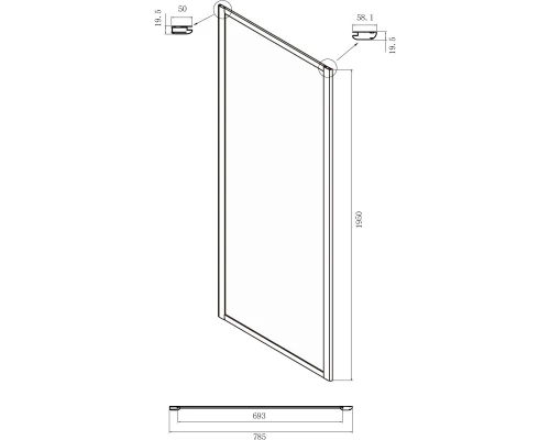Душевой уголок 120х80 см Ambassador Forsa 17021103NX-80NX прозрачное
