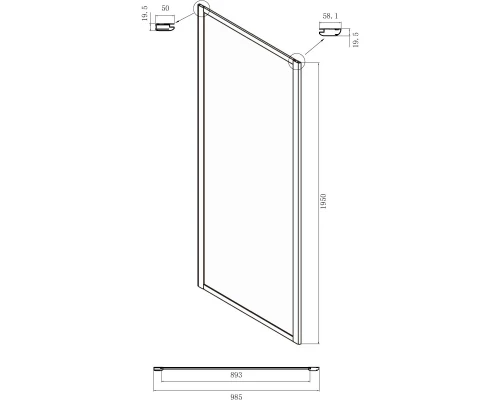Душевой уголок 130х100 см Ambassador Forsa 17021104NX-100NX прозрачное