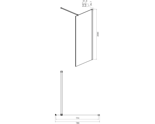 Душевой уголок 80х80 см Ambassador Elysium 111011109CX-80CX прозрачное