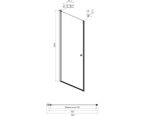 Душевой уголок 90х90 см Ambassador Elysium 111011110CX-90CX прозрачное