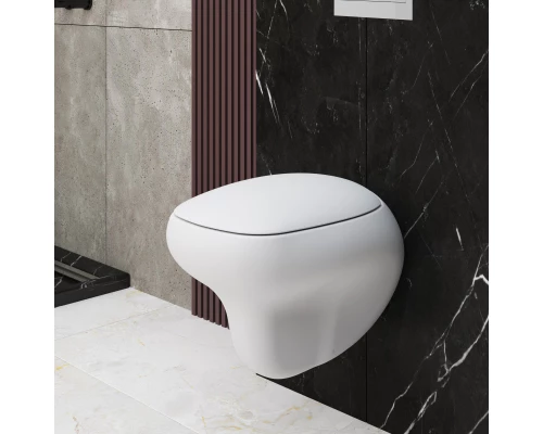 Подвесной безободковый унитаз с сиденьем микролифт Ambassador Diamond 123T20101R-122T20101