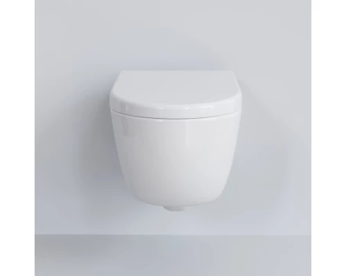 Подвесной безободковый унитаз с сиденьем микролифт Ambassador Abner 103T20001R-102T20001