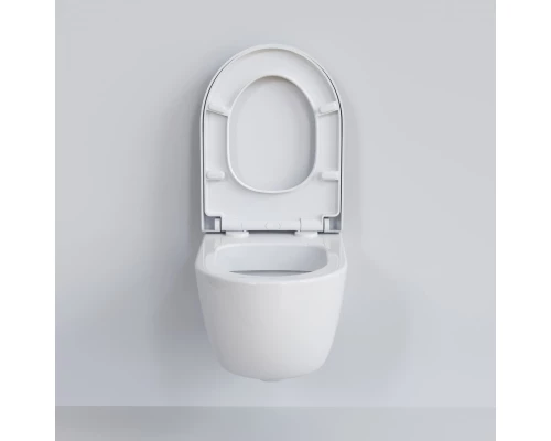 Подвесной безободковый унитаз с сиденьем микролифт Ambassador Abner 103T20001R-102T20001