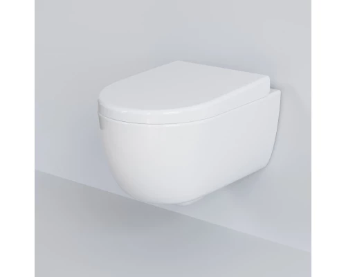 Подвесной безободковый унитаз с сиденьем микролифт Ambassador Abner 103T20001R-102T20001