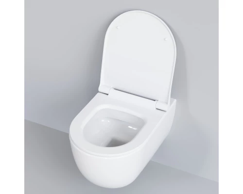 Подвесной безободковый унитаз с сиденьем микролифт Ambassador Abner 103T20001R-102T20001S