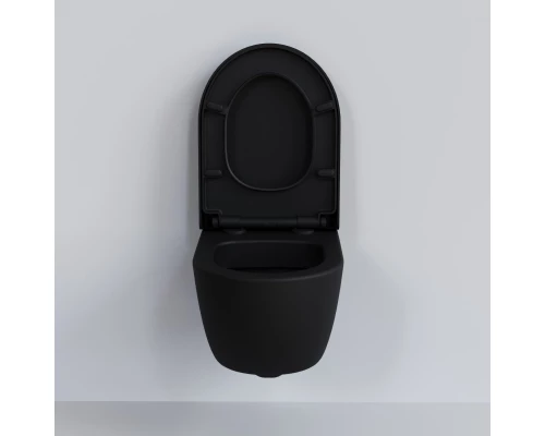 Подвесной безободковый унитаз с сиденьем микролифт Ambassador Abner 103T20201R-102T20201