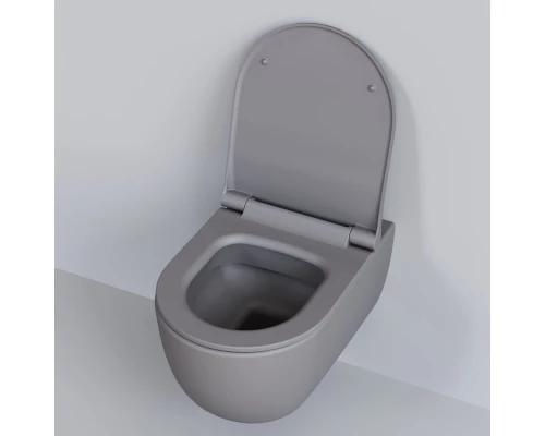 Подвесной безободковый унитаз с сиденьем микролифт Ambassador Abner 103T20301R-102T20301S