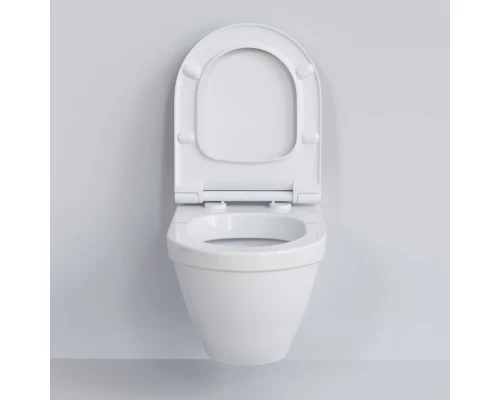 Подвесной безободковый унитаз с сиденьем микролифт Ambassador Nord 133T20001-132T20001S