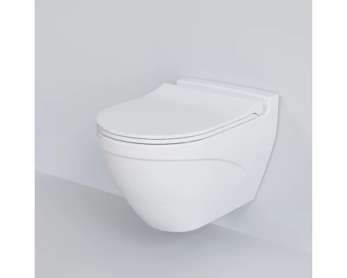 Подвесной безободковый унитаз с сиденьем микролифт Ambassador Nord 133T20001-132T20001S