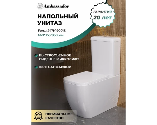 Унитаз-компакт с сиденьем микролифт Ambassador Forsa 247K19001S